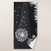 Pissenlit zwart-wit badhanddoek (Badhanddoek)