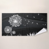 Pissenlit zwart-wit badhanddoek (Badhanddoek)