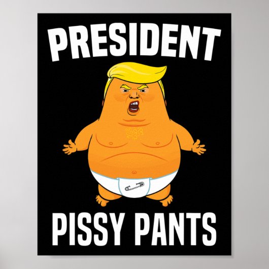 Pissy Pants Funny Baby Trump Poster (Voorkant)