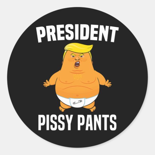 Pissy Pants Funny Baby Trump Ronde Sticker (Voorkant)