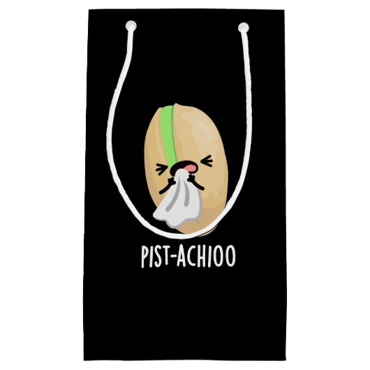 Pist-achioo Grappig Niezen Pistachio Pun Donker BG Klein Cadeauzakje (Voorkant)