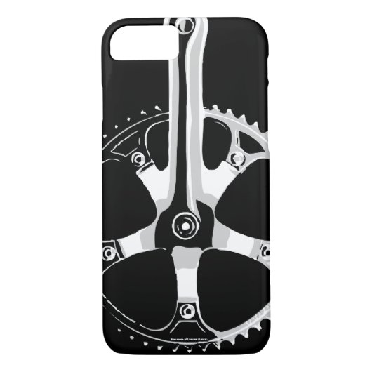 Pista Bicycle Crankset - wit op zwart Case-Mate iPhone Case (Achterkant)