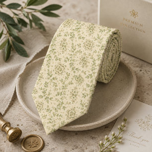 Pistache Champagne Botanische Foulard Stropdas