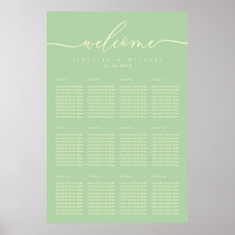 Pistache & Crème Feestelijke Stoel Welkom Poster