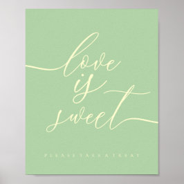 Pistache & Crème Liefde is Zoete Opneem Behandelin Poster