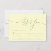 Pistache & Crème Minimal Modern RSVP Kaartje (Voorkant)