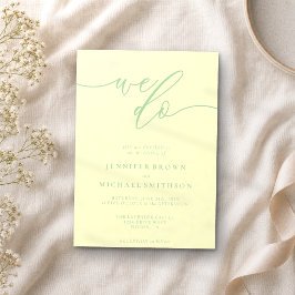 Pistache & Crème Signature We Do Typo Bruiloft Kaart