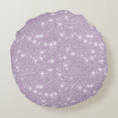 Pistache geruite strepen lavendel nep glitters   rond kussen (Achterkant)