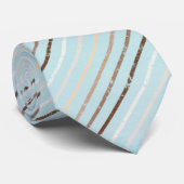 Pistache Groen Bruine Strepen Patroon Modern Chic Stropdas (Opgerold)