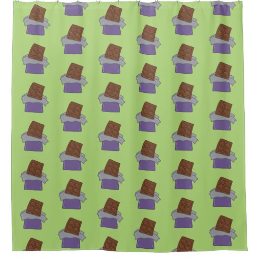 Pistache Groene Chocolade Bars Douchegordijn (Voorkant)