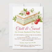 Pistache Ice Cream Sandwich Day Waterverf Kaart (Voorkant)