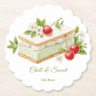 Pistache Ice Cream Sandwich Day Waterverf Kartonnen Onderzetters