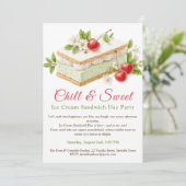 Pistache Ijs Sandwich Dag Waterverf Kaart (Staand voorkant)