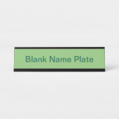 Pistache Nut Groen Effen Kleur Bureau Naambordje (Voorkant)