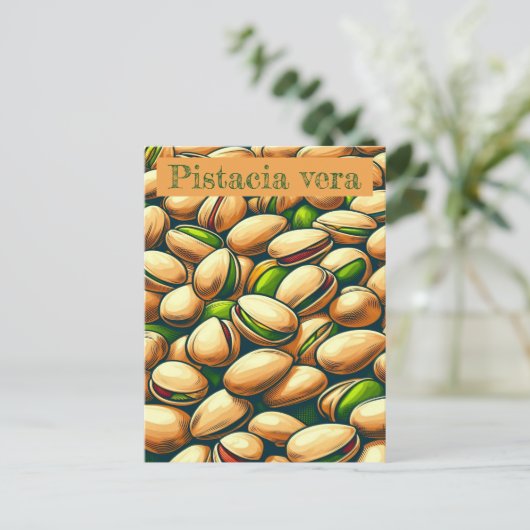 Pistache pop kunst briefkaart (Staand voorkant)