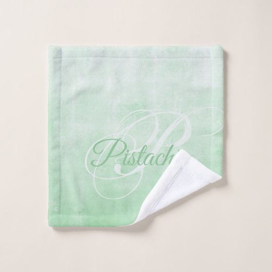 Pistache rustiek Abstract monogram Bad Handdoek (Wasdoekje)