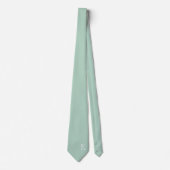 Pistachegroen Elegant Monogram + Naam Stropdas (Voorkant)