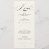 Pistachegroen Schrift Huwelijk Menu (Voorkant)