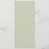 Pistachegroen Schrift Huwelijk Menu (Achterkant)