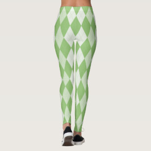 Pistachegroene Argyle Bleekgroene Kleine Diamant Leggings
