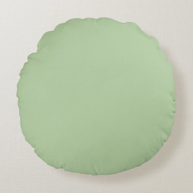 Pistachegroene effen lichte pastel ontwerp  rond kussen (Voorkant)