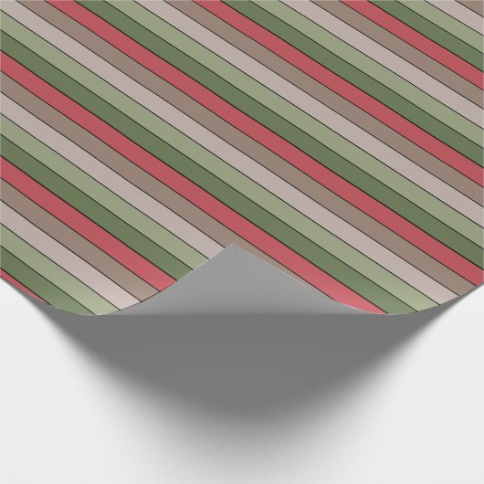 Pistachenoot Shell Groen Rood Bruin Strepen Cadeaupapier (Hoek)