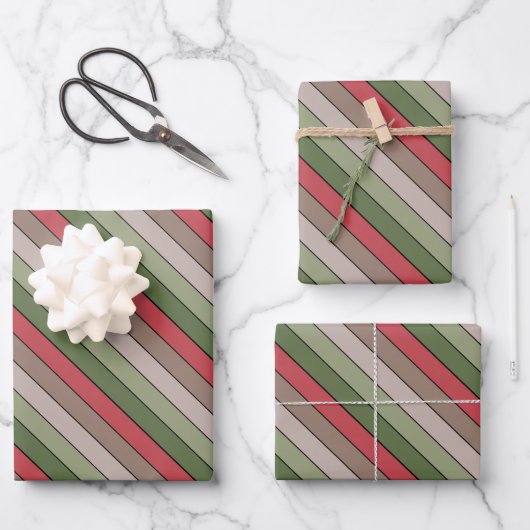 Pistachenoot Shell Groen Rood Bruin Strepen Inpakpapier Vel (Voorkant)