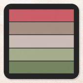 Pistachenoot Shell Groen Rood Bruin Strepen Kartonnen Onderzetters (Voorkant)