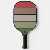Pistachenoot Shell Groen Rood Bruin Strepen Pickleball Paddle (Achterkant)