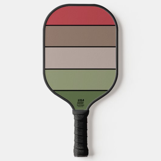 Pistachenoot Shell Groen Rood Bruin Strepen Pickleball Paddle (Voorkant)