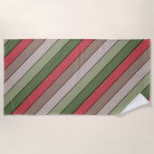 Pistachenoot Shell Groen Rood Bruin Strepen Strandlaken (Voorkant)