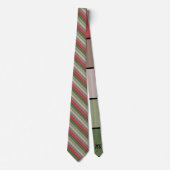 Pistachenoot Shell Groen Rood Bruin Strepen Stropdas (Voorkant)