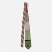 Pistachenoot Shell Groen Rood Bruin Strepen Stropdas (Achterkant)