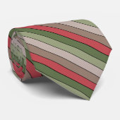 Pistachenoot Shell Groen Rood Bruin Strepen Stropdas (Opgerold)