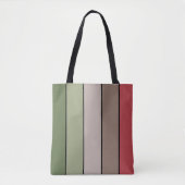 Pistachenoot Shell Groen Rood Bruin Strepen Tote Bag (Voorkant)