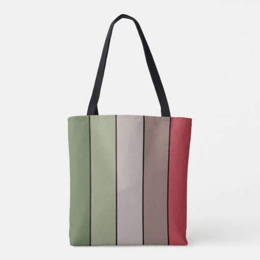 Pistachenoot Shell Groen Rood Bruin Strepen Tote Bag (Achterkant)