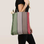 Pistachenoot Shell Groen Rood Bruin Strepen Tote Bag (Dichtbij)