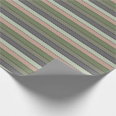 Pistachenoot Shell Groene Perzik Paarse Strepen Cadeaupapier (Hoek)