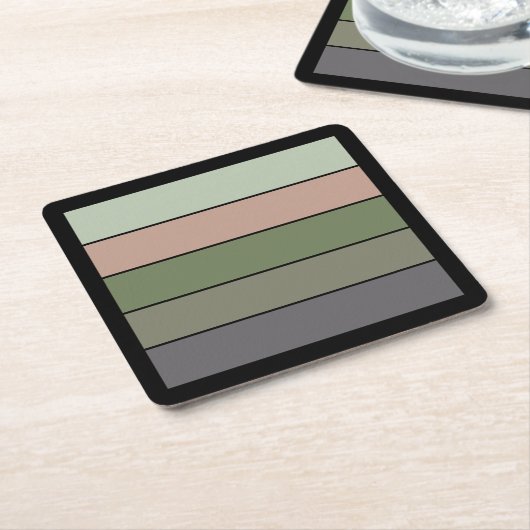 Pistachenoot Shell Groene Perzik Paarse Strepen Kartonnen Onderzetters (Schuin)