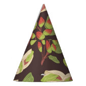 Pistachenoten: Zwart handgetekend naadloos. Feesthoedjes (Links)