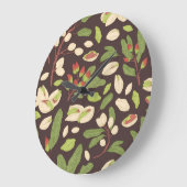 Pistachenoten: Zwart handgetekend naadloos. Grote Klok (Hoek)