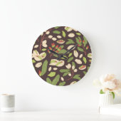 Pistachenoten: Zwart handgetekend naadloos. Grote Klok (Huis)