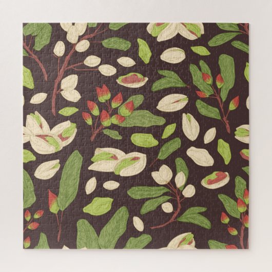 Pistachenoten: Zwart handgetekend naadloos. Legpuzzel (Verticaal)