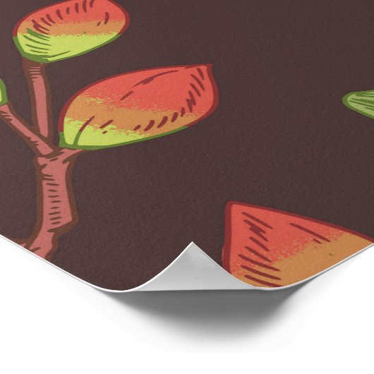 Pistachenoten: Zwart handgetekend naadloos. Poster (Hoek)