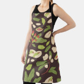 Pistachenoten: Zwart handgetekend naadloos. Schort (Insitu)