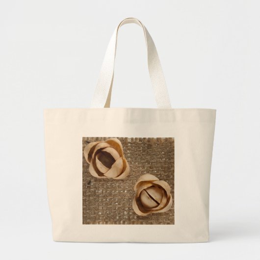 Pistachio-bloemen Grote Tote Bag (Voorkant)