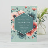 Pistachio Bold Botanical Wedding Kaart (Staand voorkant)