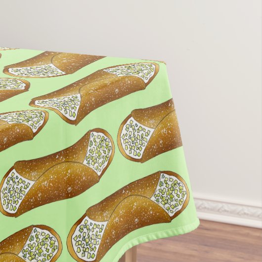 Pistachio Cannoli Italiaanse bakkerij-voedseldesse Tafelkleed (Voorbeeld)