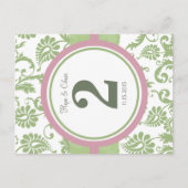 Pistachio Clover en Roos Petal White Table Number Briefkaart (Voorkant)