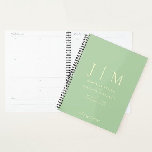Pistachio & Cream Formal Simple Day Wedding Planner (Display)